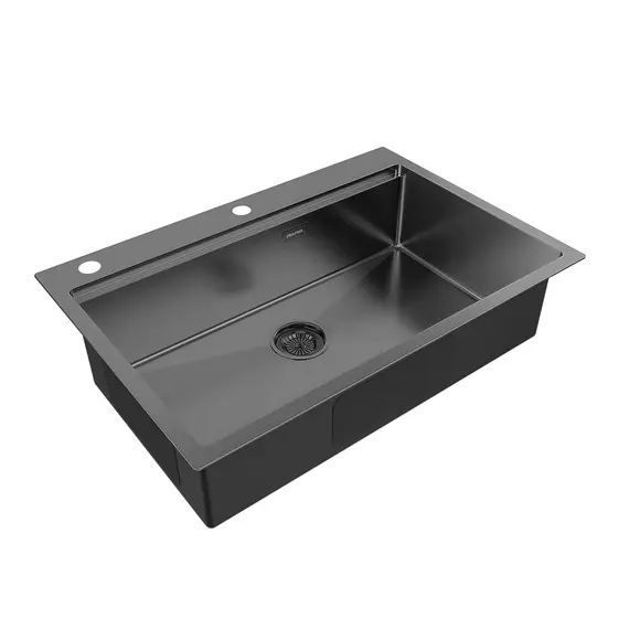 Мойка из нержавейки Paulmark Kroner-Pro 75 PM707551-GM вороненая сталь 75 x 51 см, изображение 3
