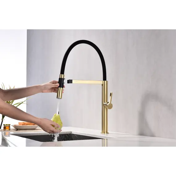 Смеситель для кухни Paulmark Leader Starke Le214101-SBG светлое брашированное золото, изображение 12