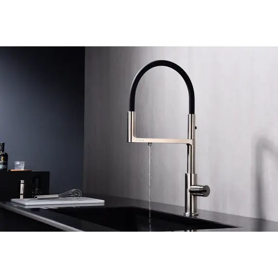 Смеситель для кухни Paulmark Tornado Starke To213402-NI никель с краном для фильтра питьевой воды, изображение 5