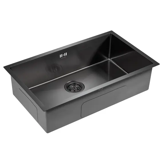 Мойка из нержавейки Paulmark Gerberg 74 Uni PM257444-GM вороненая сталь 74 x 44 см, изображение 3