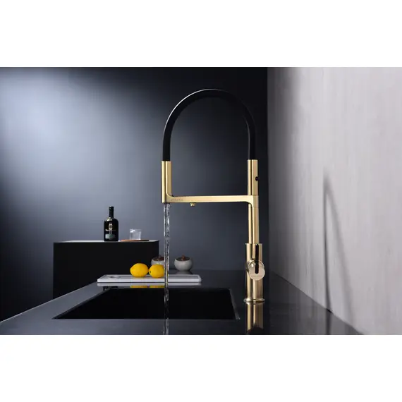 Смеситель для кухни Paulmark Tornado Starke To213402-SBG светлое брашированное золото с краном для фильтра питьевой воды, изображение 12