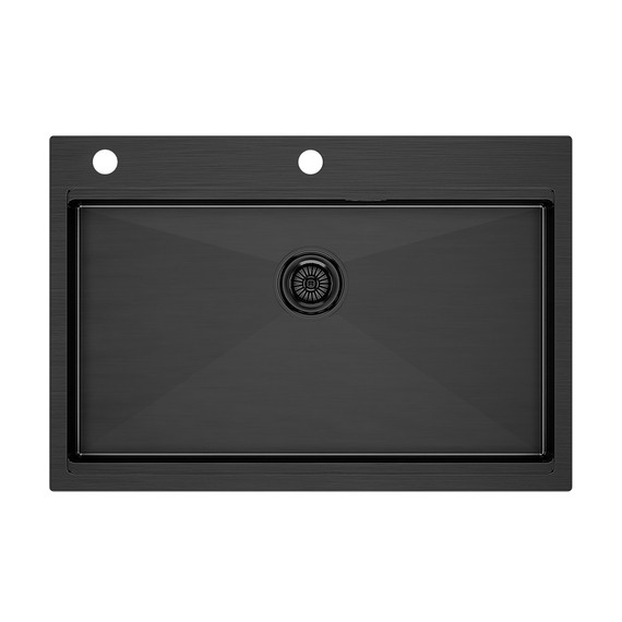 Мойка из нержавейки Paulmark Kroner-Pro 75 PM707551-GM вороненая сталь 75 x 51 см