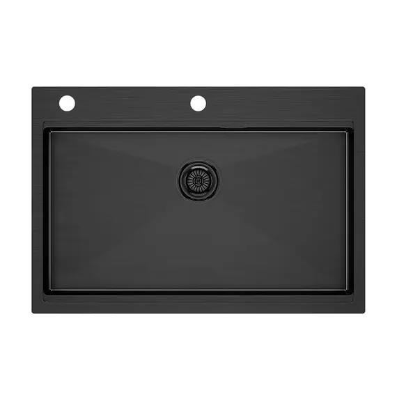 Мойка из нержавейки Paulmark Kroner-Pro 75 PM707551-GM вороненая сталь 75 x 51 см