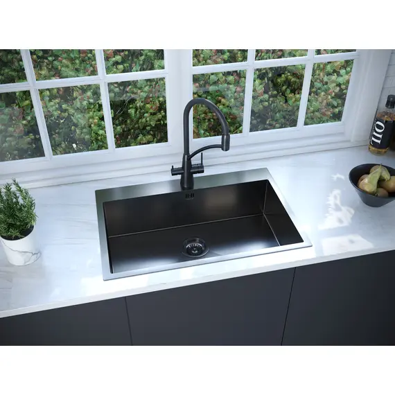 Мойка из нержавейки Paulmark Kroner 75 PM217551-GM вороненая сталь 75 x 51 см, изображение 4