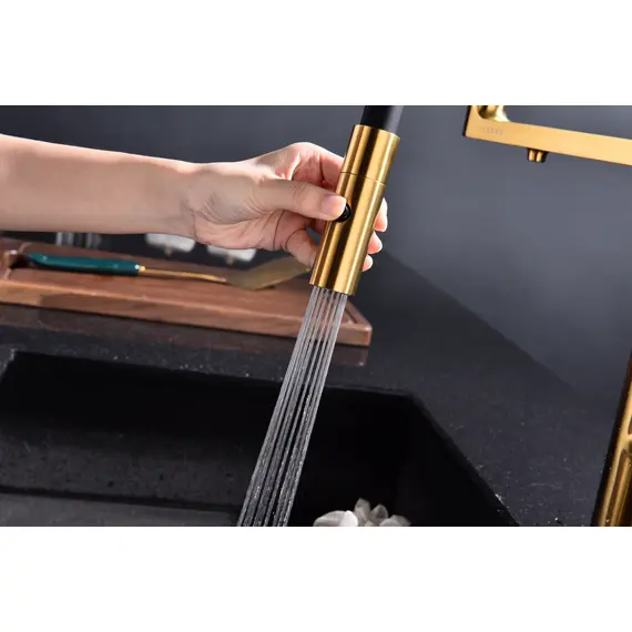 Смеситель для кухни Paulmark Tornado Starke To213402-BG брашированное золото с краном для фильтра питьевой воды, изображение 8