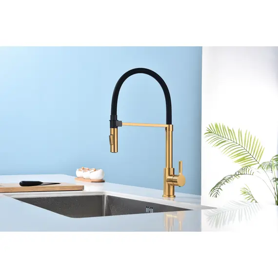 Смеситель для кухни Paulmark Halt Ha214021-BG брашированное золото, изображение 6