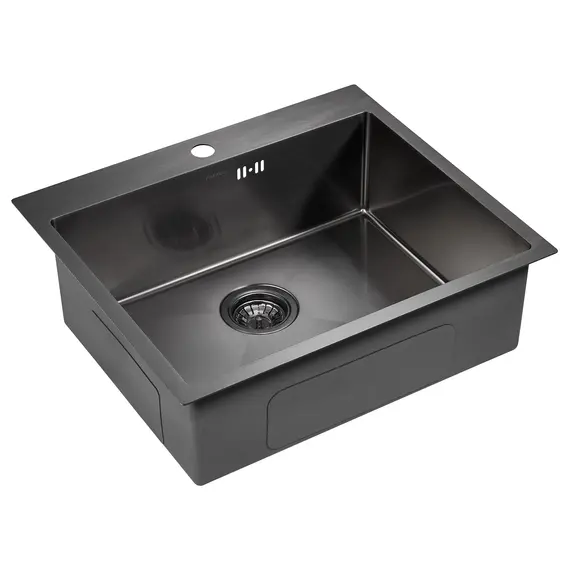 Мойка из нержавейки Paulmark Kroner 59 PM215951-GM вороненая сталь 59 x 51 см, изображение 3