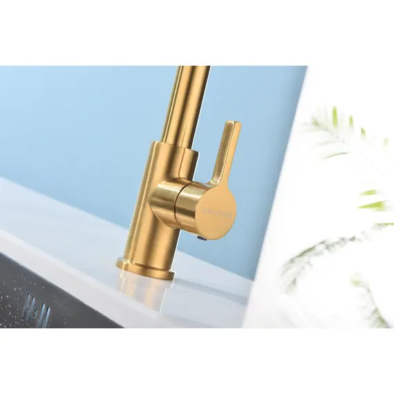 Смеситель для кухни Paulmark Halt Ha214021-BG брашированное золото, изображение 12