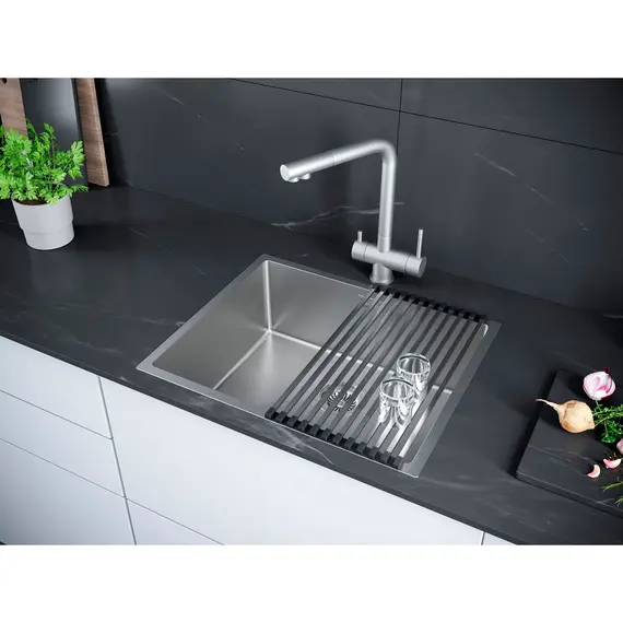 Мойка из нержавейки Paulmark Next 54 Uni PM215444-BS брашированная сталь 54 x 44 см, изображение 5