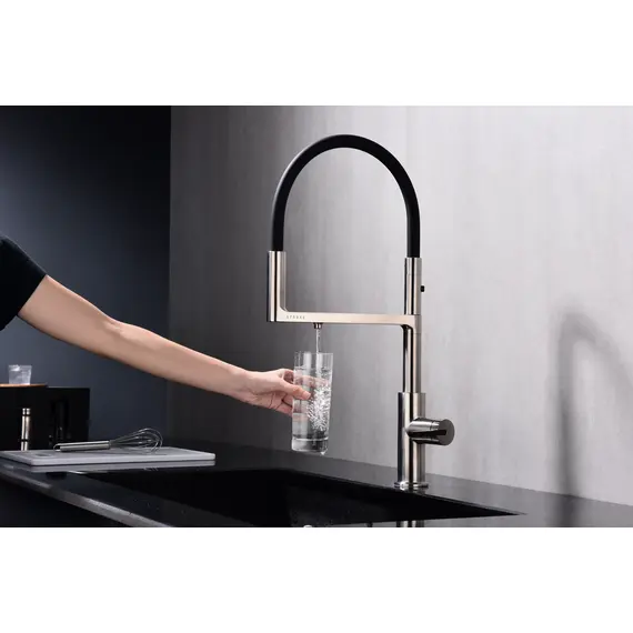 Смеситель для кухни Paulmark Tornado Starke To213402-NI никель с краном для фильтра питьевой воды, изображение 8