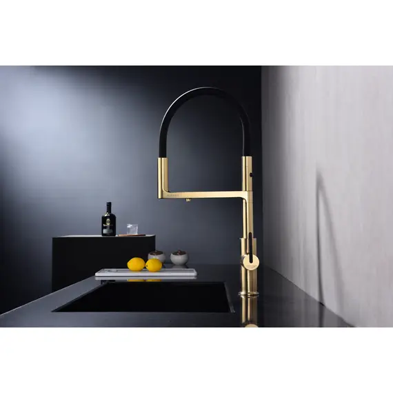 Смеситель для кухни Paulmark Tornado Starke To213402-SBG светлое брашированное золото с краном для фильтра питьевой воды, изображение 11