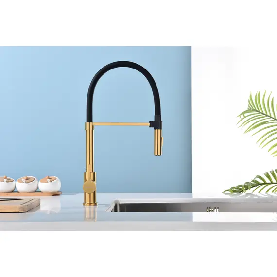 Смеситель для кухни Paulmark Halt Ha214021-BG брашированное золото, изображение 3