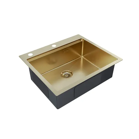 Мойка из нержавейки Paulmark Kroner-Pro 59 PM705951-BG брашированное золото 59 x 51 см, изображение 3