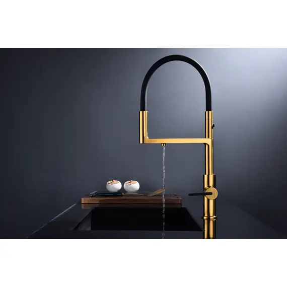Смеситель для кухни Paulmark Tornado Starke To213402-BG брашированное золото с краном для фильтра питьевой воды, изображение 11
