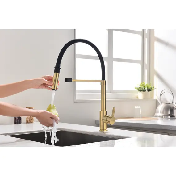 Смеситель для кухни Paulmark Halt Ha214021-SBG светлое брашированное золото, изображение 9