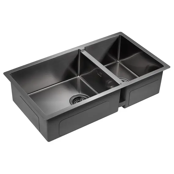 Мойка из нержавейки Paulmark Gerberg 72/2S Uni PM227844-GM вороненая сталь 78 x 44 см, изображение 3