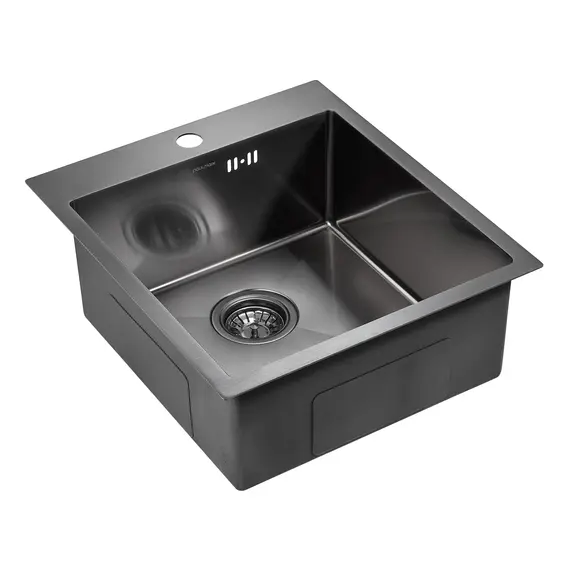 Мойка из нержавейки Paulmark Kroner 45 PM214551-GM вороненая сталь 45 x 51 см, изображение 3