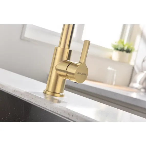 Смеситель для кухни Paulmark Halt Ha214021-SBG светлое брашированное золото, изображение 13
