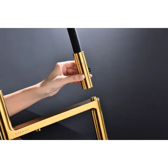 Смеситель для кухни Paulmark Tornado Starke To213402-BG брашированное золото с краном для фильтра питьевой воды, изображение 6