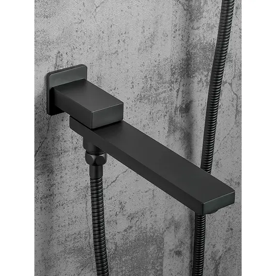 Встраиваемый душевой комплект скрытого монтажа (смеситель с тропическим душем) Gappo G7117-6 черный, латунь, изображение 8 Встраиваемый душевой комплект скрытого монтажа (смеситель с тропическим душем) Gappo G7117-6 черный, латунь, изображение 8