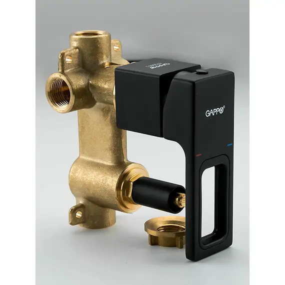 Встраиваемый душевой комплект скрытого монтажа (смеситель с тропическим душем) Gappo G7117-6 черный, латунь, изображение 15 Встраиваемый душевой комплект скрытого монтажа (смеситель с тропическим душем) Gappo G7117-6 черный, латунь, изображение 15