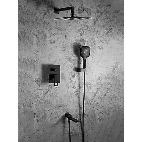 Встраиваемый душевой комплект скрытого монтажа (смеситель с тропическим душем) Gappo G7117-6 черный, латунь Встраиваемый душевой комплект скрытого монтажа (смеситель с тропическим душем) Gappo G7117-6 черный, латунь