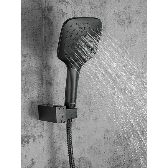 Встраиваемый душевой комплект скрытого монтажа (смеситель с тропическим душем) Gappo G7117-6 черный, латунь, изображение 4 Встраиваемый душевой комплект скрытого монтажа (смеситель с тропическим душем) Gappo G7117-6 черный, латунь, изображение 4