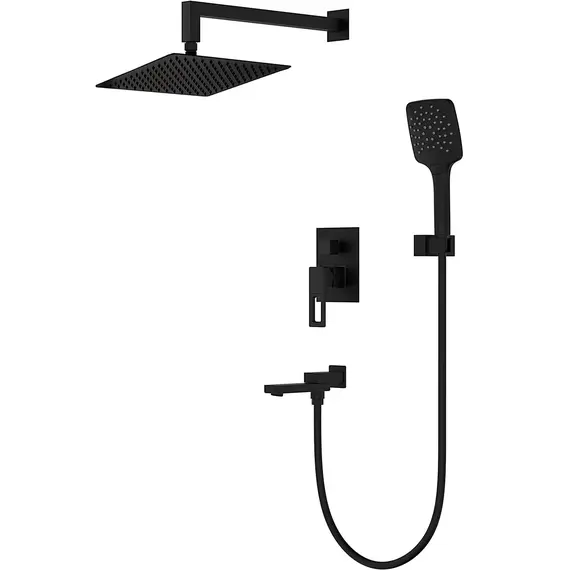 Встраиваемый душевой комплект скрытого монтажа (смеситель с тропическим душем) Gappo G7117-6 черный, латунь, изображение 10 Встраиваемый душевой комплект скрытого монтажа (смеситель с тропическим душем) Gappo G7117-6 черный, латунь, изображение 10