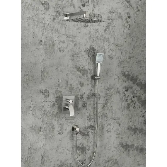 Встраиваемый душевой комплект скрытого монтажа (смеситель с тропическим душем 3 функции) Gappo G7199-20 сатин, нержавеющая сталь Встраиваемый душевой комплект скрытого монтажа (смеситель с тропическим душем 3 функции) Gappo G7199-20 сатин, нержавеющая сталь