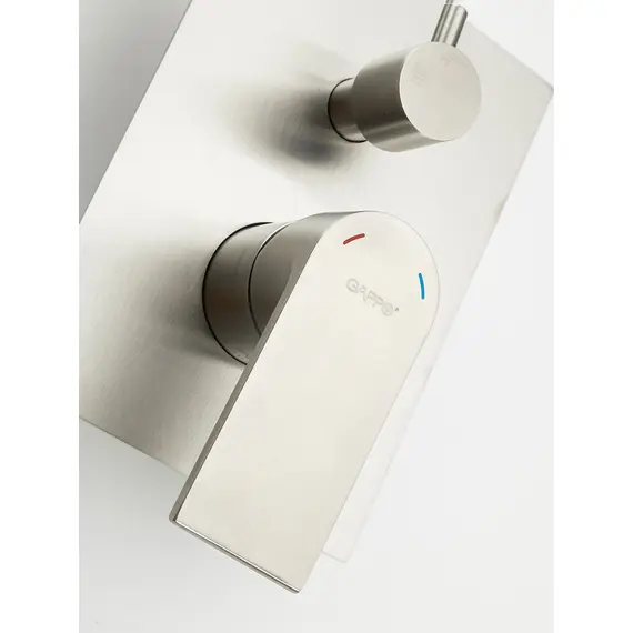 Встраиваемый душевой комплект скрытого монтажа (смеситель с тропическим душем 3 функции) Gappo G7199-20 сатин, нержавеющая сталь, изображение 13 Встраиваемый душевой комплект скрытого монтажа (смеситель с тропическим душем 3 функции) Gappo G7199-20 сатин, нержавеющая сталь, изображение 13