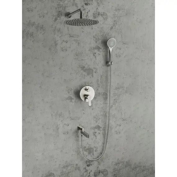 Встраиваемый душевой комплект скрытого монтажа (смеситель с тропическим душем) Gappo G7199-30 сатин, нержавеющая сталь, изображение 2 Встраиваемый душевой комплект скрытого монтажа (смеситель с тропическим душем) Gappo G7199-30 сатин, нержавеющая сталь, изображение 2