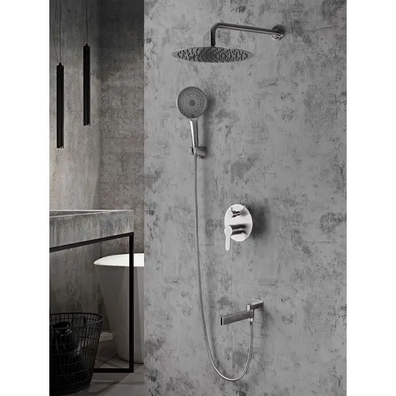 Встраиваемый душевой комплект скрытого монтажа (смеситель с тропическим душем) Gappo G7199-30 сатин, нержавеющая сталь Встраиваемый душевой комплект скрытого монтажа (смеситель с тропическим душем) Gappo G7199-30 сатин, нержавеющая сталь