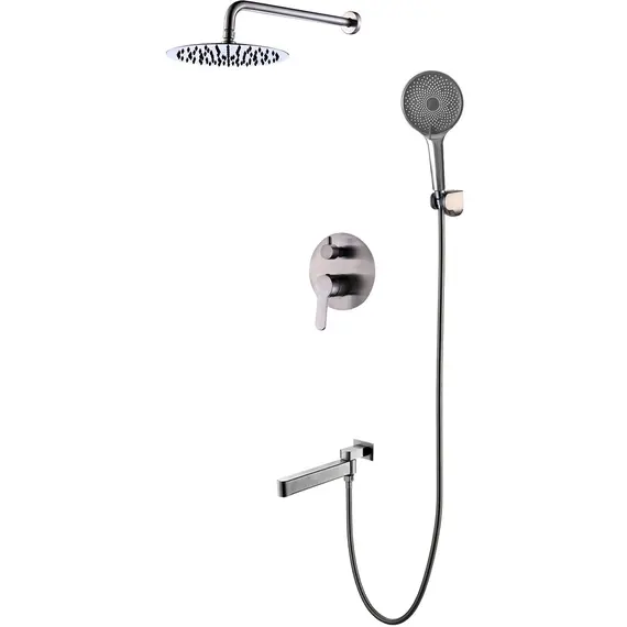 Встраиваемый душевой комплект скрытого монтажа (смеситель с тропическим душем) Gappo G7199-30 сатин, нержавеющая сталь, изображение 10 Встраиваемый душевой комплект скрытого монтажа (смеситель с тропическим душем) Gappo G7199-30 сатин, нержавеющая сталь, изображение 10