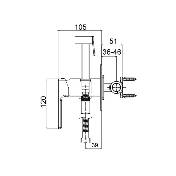 Встроенный гигиенический душ со смесителем для биде Gappo G7217-9 Встроенный гигиенический душ со смесителем для биде Gappo G7217-9