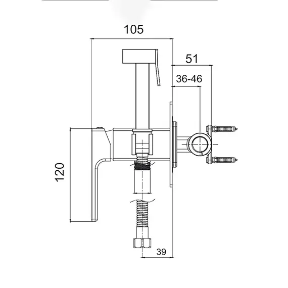 Встроенный гигиенический душ со смесителем для биде Gappo G7218 Встроенный гигиенический душ со смесителем для биде Gappo G7218