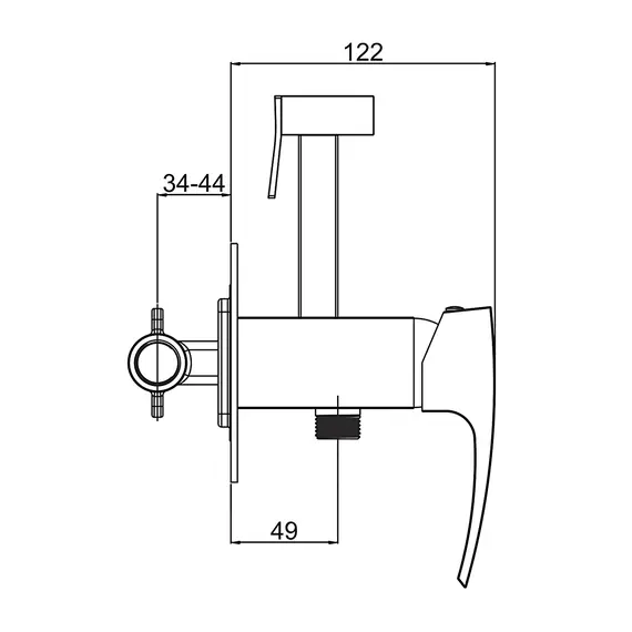 Встроенный гигиенический душ со смесителем для биде Gappo G7207-3, изображение 19