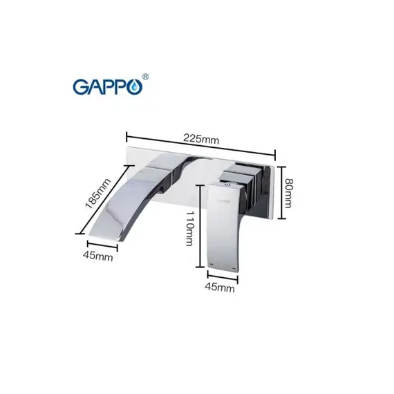 Настенный смеситель для накладной раковины в ванну Gappo G1007-2, изображение 3