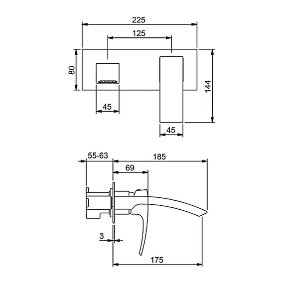 Настенный смеситель для накладной раковины в ванну Gappo G1007-2, изображение 9