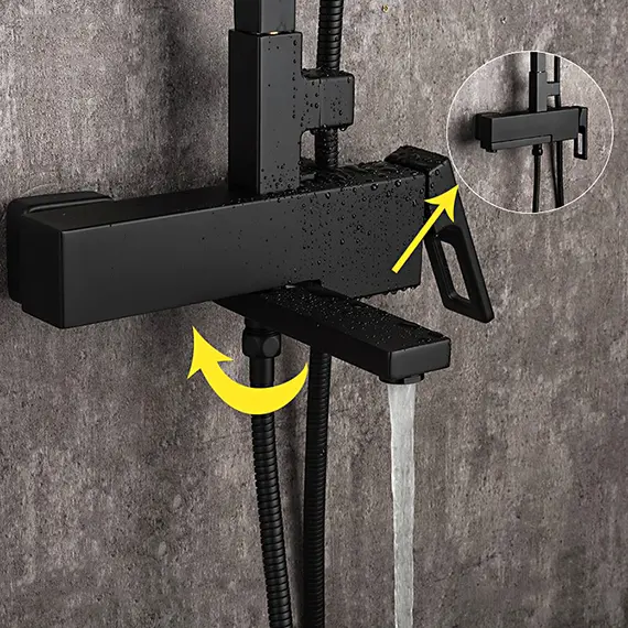 Душевая система с тропическим душем и смесителем Gappo G2417-6, изображение 3 Душевая система с тропическим душем и смесителем Gappo G2417-6, изображение 3