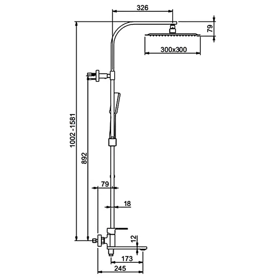 Душевая система с тропическим душем и смесителем Gappo G2483, изображение 2