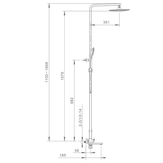 Душевая система с тропическим душем и смесителем Gappo G2417-6, изображение 6 Душевая система с тропическим душем и смесителем Gappo G2417-6, изображение 6