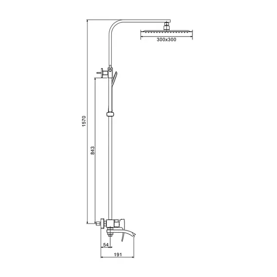 Душевая система с тропическим душем и смесителем Gappo G2407-9, изображение 7 Душевая система с тропическим душем и смесителем Gappo G2407-9, изображение 7