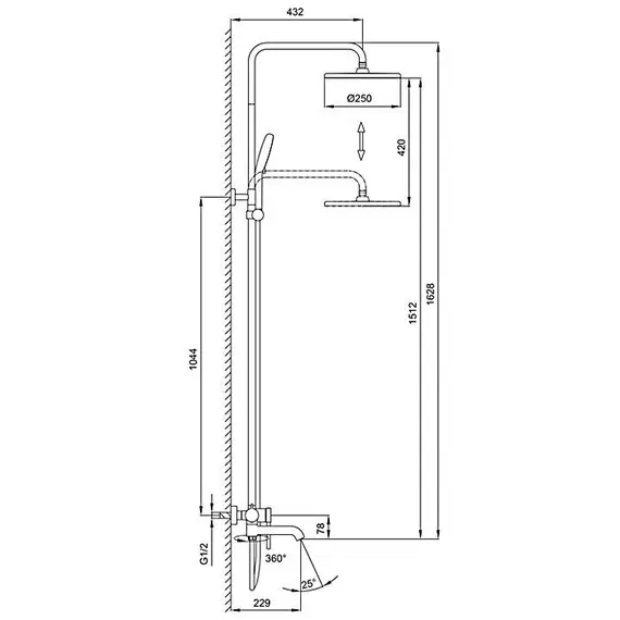 Душевая система с тропическим душем и смесителем Gappo G2406-6 Душевая система с тропическим душем и смесителем Gappo G2406-6