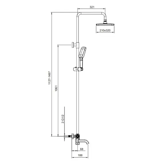 Душевая система с тропическим душем и смесителем Gappo G2418-26 Душевая система с тропическим душем и смесителем Gappo G2418-26