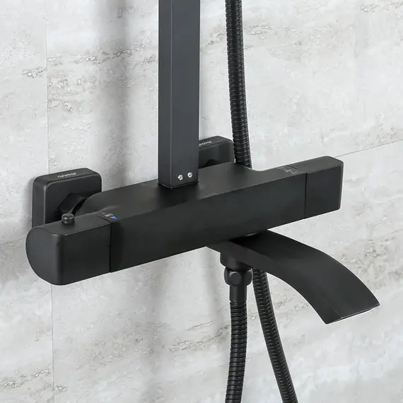 Душевая система с тропическим душем и термостатом Gappo G2407-60, изображение 3 Душевая система с тропическим душем и термостатом Gappo G2407-60, изображение 3