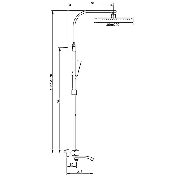 Душевая система с тропическим душем и термостатом Gappo G2407-60, изображение 8 Душевая система с тропическим душем и термостатом Gappo G2407-60, изображение 8