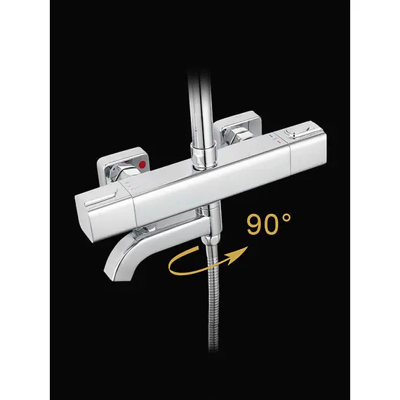 Душевая система с тропическим душем и термостатом Gappo G2491, Название цвета: Хром, изображение 5 Душевая система с тропическим душем и термостатом Gappo G2491, Название цвета: Хром, изображение 5