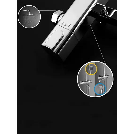 Душевая система с тропическим душем и термостатом Gappo G2491, Название цвета: Хром, изображение 13 Душевая система с тропическим душем и термостатом Gappo G2491, Название цвета: Хром, изображение 13