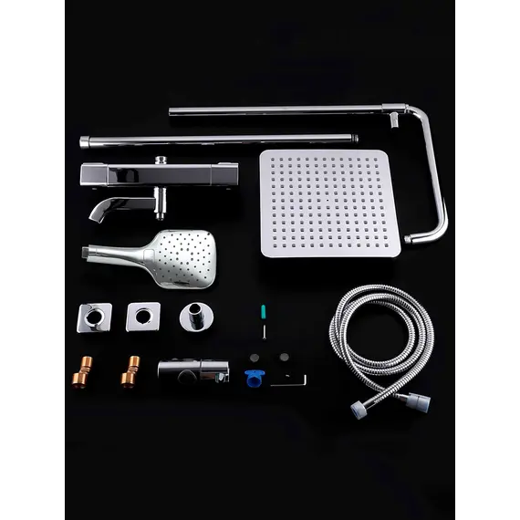 Душевая система с тропическим душем и термостатом Gappo G2491, Название цвета: Хром, изображение 12 Душевая система с тропическим душем и термостатом Gappo G2491, Название цвета: Хром, изображение 12