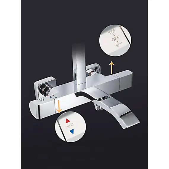 Душевая система с тропическим душем и термостатом Gappo G2407-40, изображение 7 Душевая система с тропическим душем и термостатом Gappo G2407-40, изображение 7